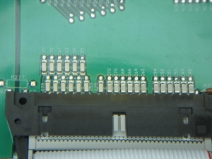 Array of surface mounted decoupling capacitors &nbsp;courtesy ERL Phase